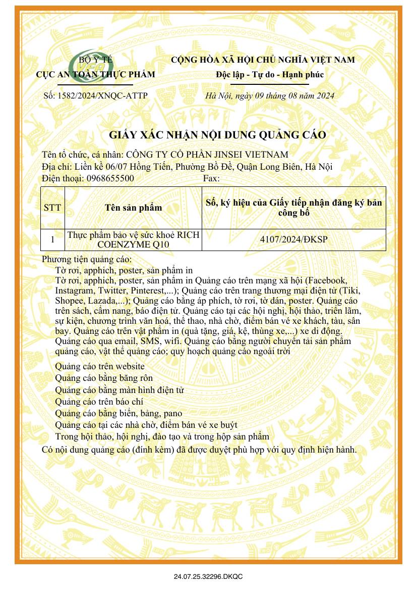 Giấy xác nhận nội dung quảng cáo